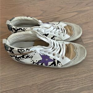 Golden Goose White and Purple mid star